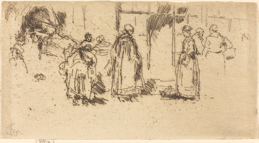 Poultry-Market, Loches by James McNeill Whistler (American, 1834 - 1903), 16X12"(A3)Poster Print