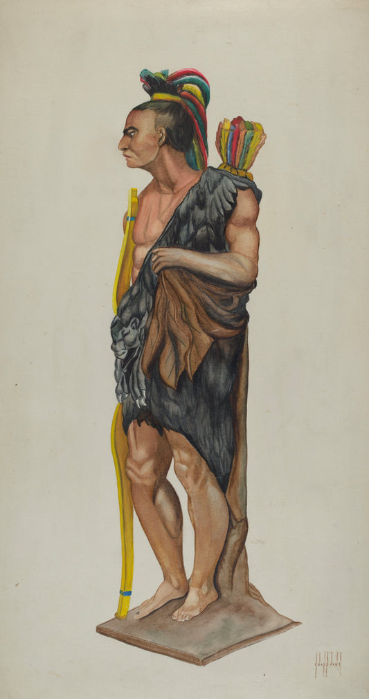 Cigar Store Indian by Charles R. Shane (American, active c. 1935), 16X12"(A3)Poster Print