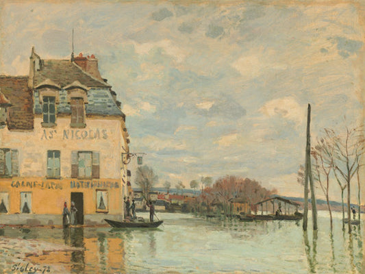 Flood at Port-Marly by Alfred Sisley (French, 1839 - 1899), 16X12"(A3)Poster Print