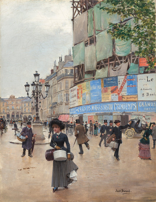 Paris, rue du Havre by Jean Béraud (French, 1849 - 1936), 16X12"(A3)Poster Print