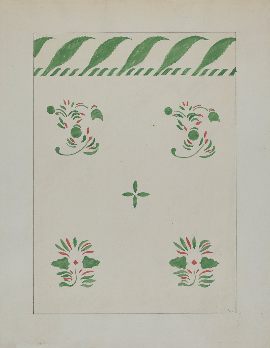 Stencilled Wall by Ray Holden (American, active c. 1935), 16X12"(A3)Poster Print