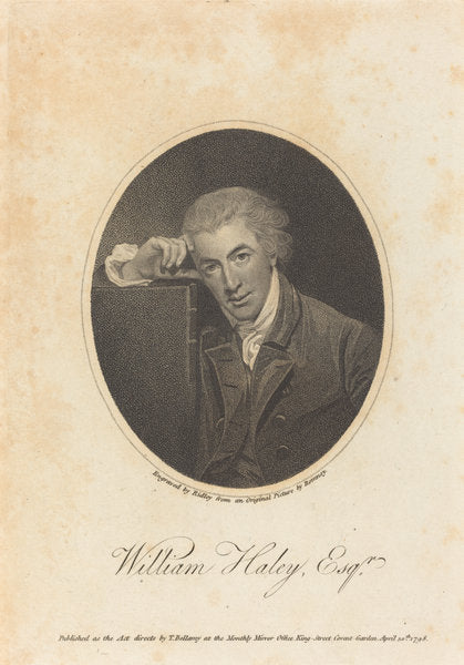 William Hayley, Esq. by William Ridley after George Romney (British, 1764 - 1838), 16X12"(A3)Poster Print