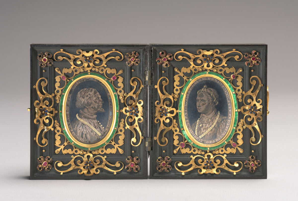 niello plate by Italian 15th Century (Giangaleazzo Visconti, First Duke of Milan [left half?]), 16X12"(A3)Poster Print