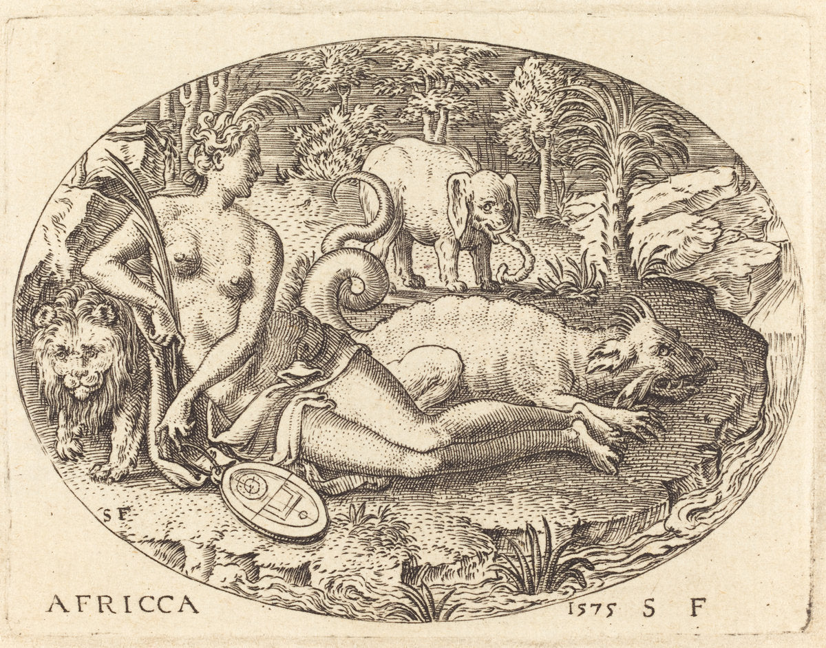 Africa by Etienne Delaune (French, 1518/1519 - 1583), 16X12"(A3)Poster Print