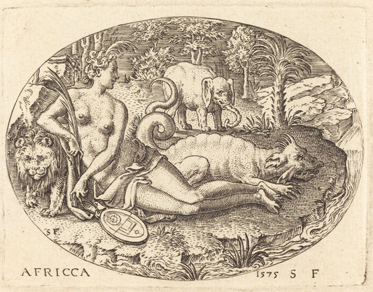 Africa by Etienne Delaune (French, 1518/1519 - 1583), 16X12"(A3)Poster Print