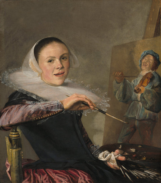 Self-Portrait by Judith Leyster (Dutch, 1609 - 1660), 16X12"(A3)Poster Print