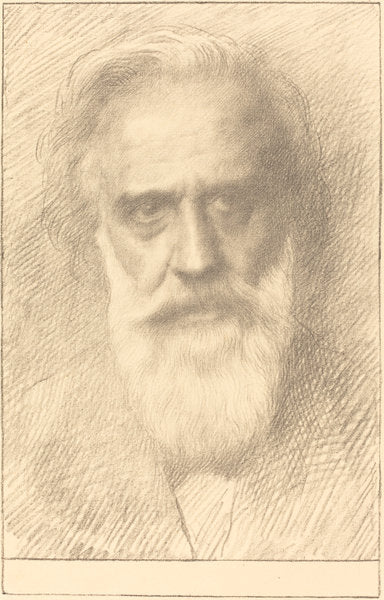 Self-Portrait by Alphonse Legros (French, 1837 - 1911), 16X12"(A3)Poster Print