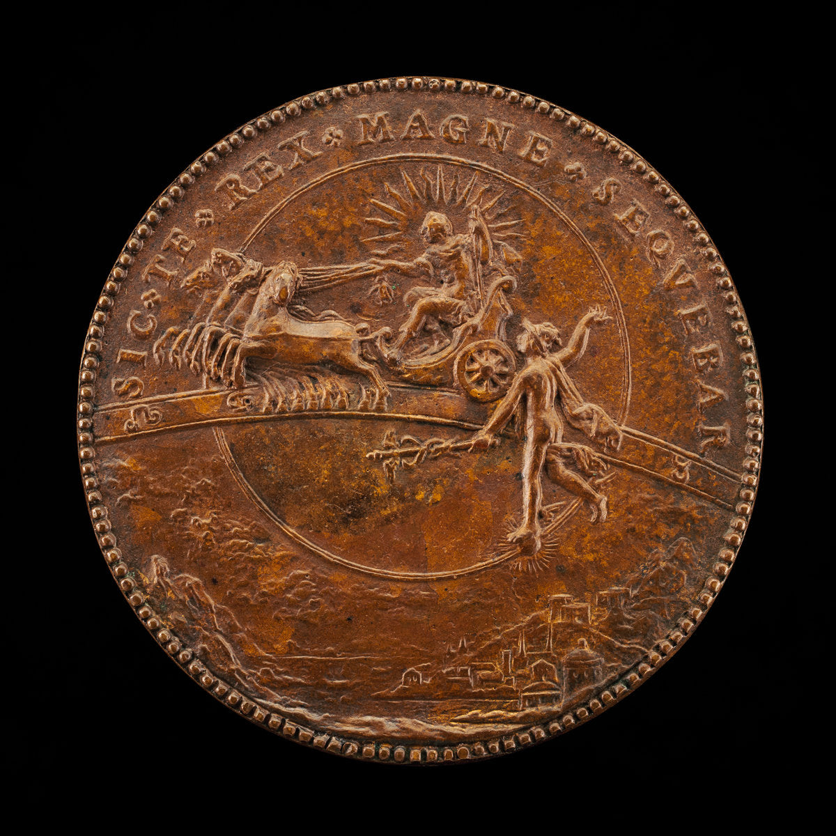 1630 by French 17th Century (The Sun Driving Along the Zodiac [reverse]), 16X12"(A3)Poster Print