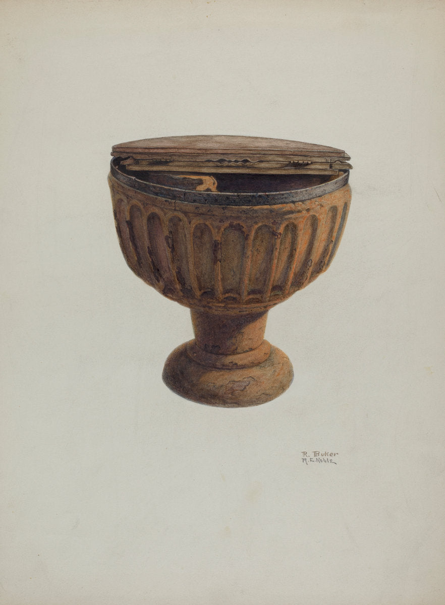 Baptismal Font by Ruth Buker and Raymond E. Noble (American, active c. 1935), 16X12"(A3)Poster Print