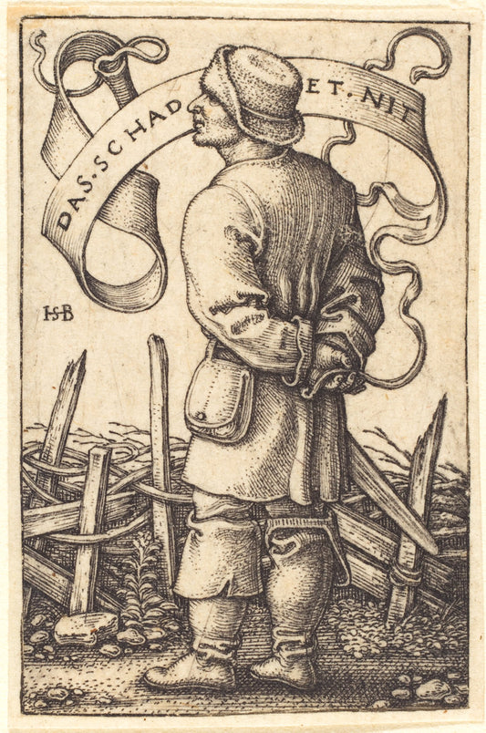 The Weather Peasant: "Das Schadet Nit" by Sebald Beham (German, 1500 - 1550), 16X12"(A3)Poster Print