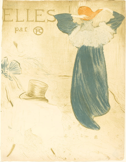 Frontispiece for "Elles" by Henri de Toulouse-Lautrec (French, 1864 - 1901), 16X12"(A3)Poster Print