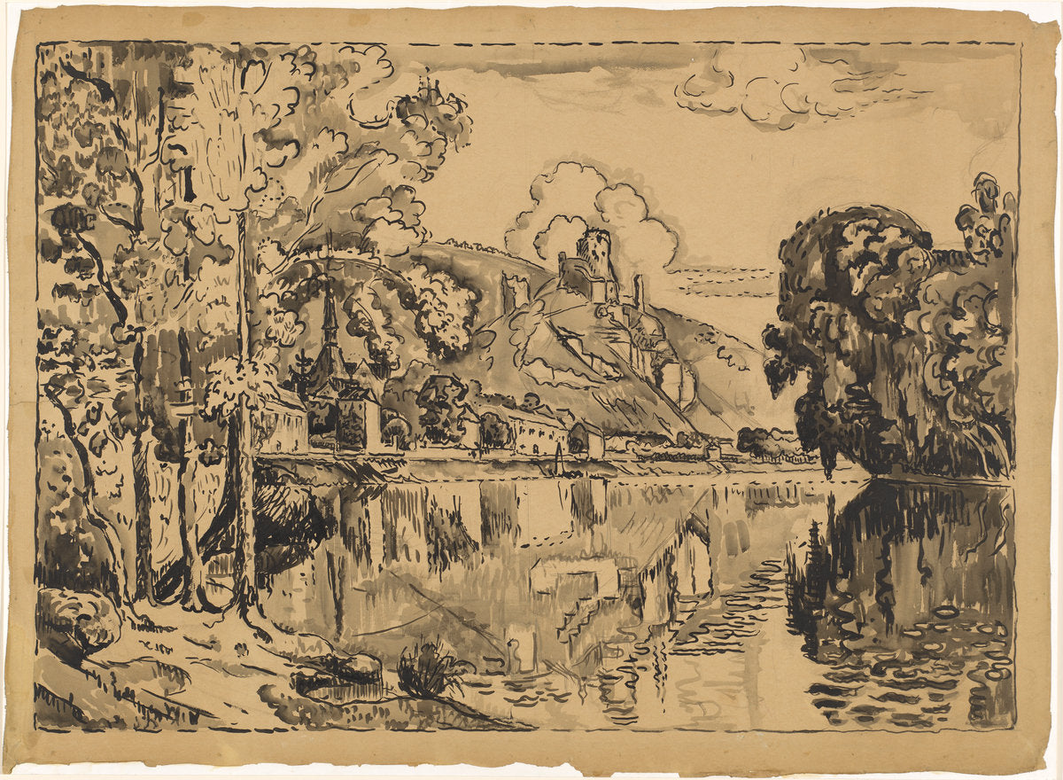 Les Andelys on a Summer Morning by Paul Signac (French, 1863 - 1935), 16X12"(A3)Poster Print