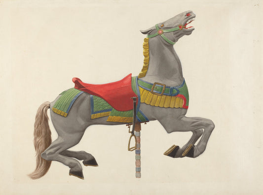 Carousel Horse by John W. Kelleher (American, active c. 1935), 16X12"(A3)Poster Print