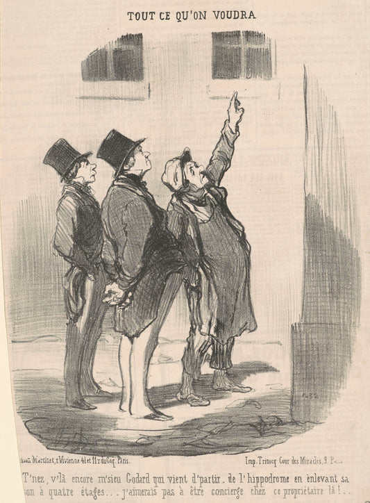 T'nez, v'la encore M'sieu Godard ... by Honoré Daumier (French, 1808 - 1879), 16X12"(A3)Poster Print
