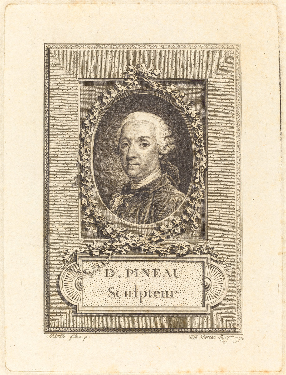 D. Pineau, Sculpteur by Jean-Michel Moreau after Pierre Paul Merelle (French, 1741 - 1814), 16X12"(A3)Poster Print