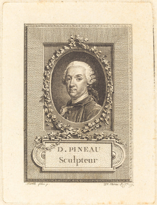 D. Pineau, Sculpteur by Jean-Michel Moreau after Pierre Paul Merelle (French, 1741 - 1814), 16X12"(A3)Poster Print