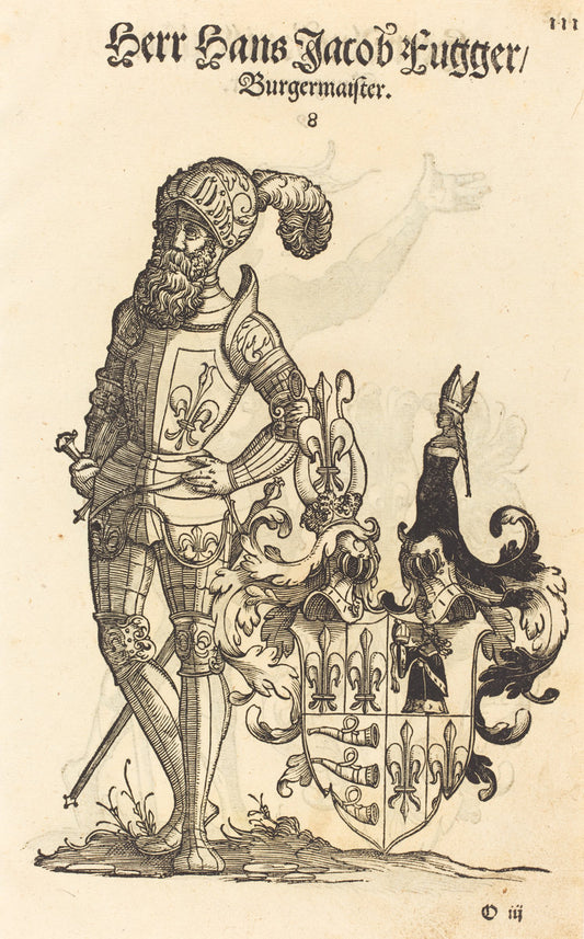 Page from Geschlechter Buch - Ausberg by Hans Weiditz, II (German, 1500 or before - c. 1536), 16X12"(A3)Poster Print