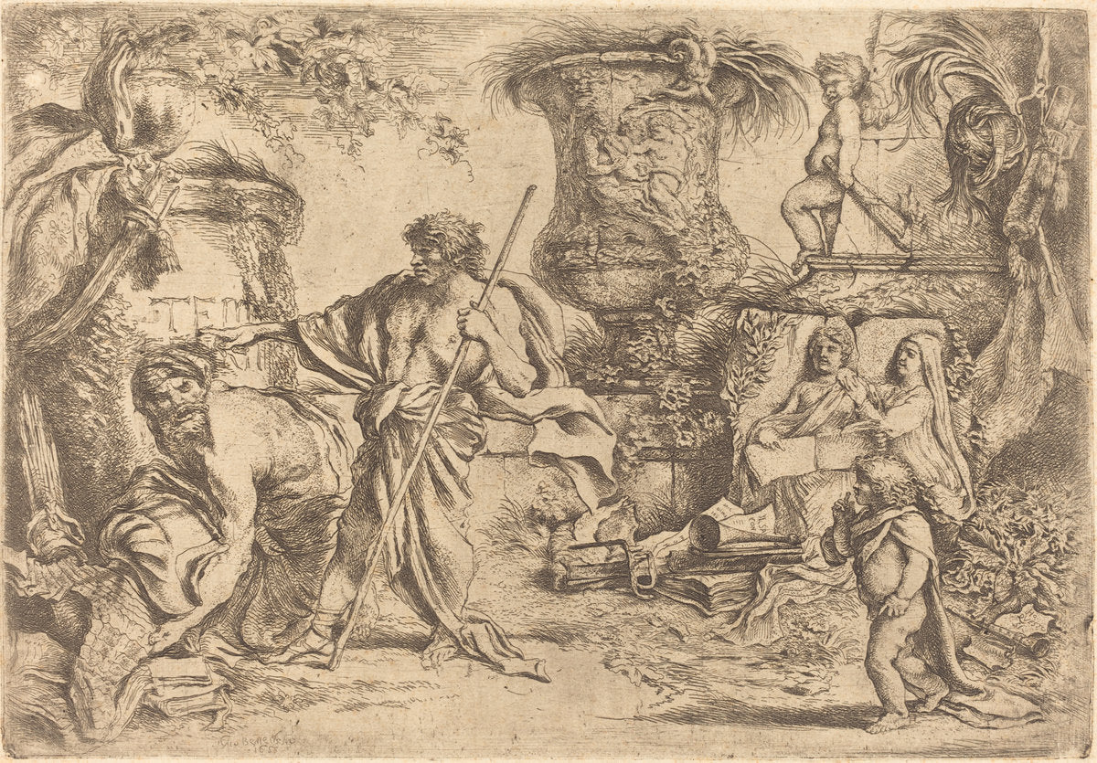 Temporalitas Aeternitas by Giovanni Benedetto Castiglione (Italian, 1609 or before - 1664), 16X12"(A3)Poster Print