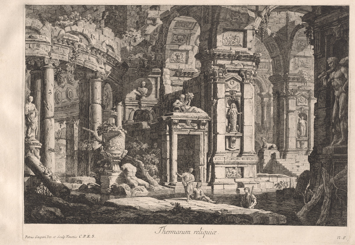 Thermarum reliquiae by Pietro Gaspari (Italian, 1720 - 1785), 16X12"(A3)Poster Print