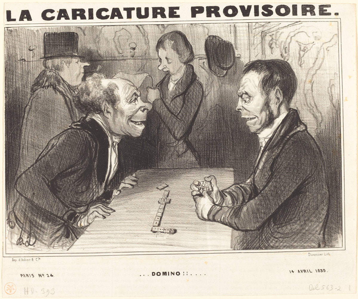 Domino!! by Honoré Daumier (French, 1808 - 1879), 16X12"(A3)Poster Print
