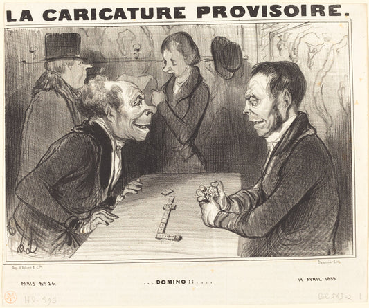 Domino!! by Honoré Daumier (French, 1808 - 1879), 16X12"(A3)Poster Print