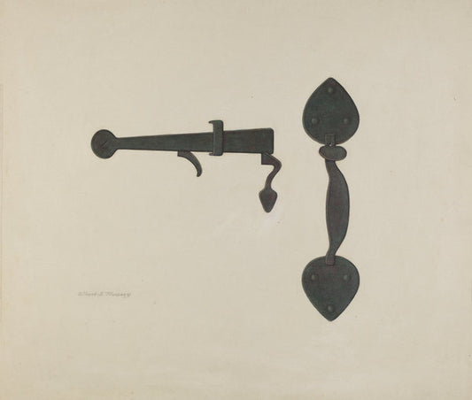Shaker Door Latch by Elbert S. Mowery (American, active c. 1935), 16X12"(A3)Poster Print