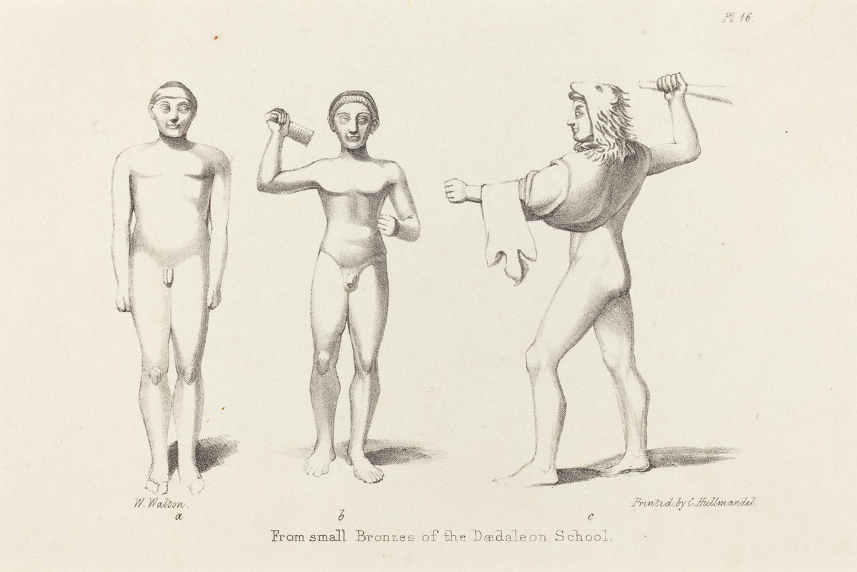 Daedalian Figures from Bronzes by W. Walton after John Flaxman (British (?), active 19th century), 16X12"(A3)Poster Print