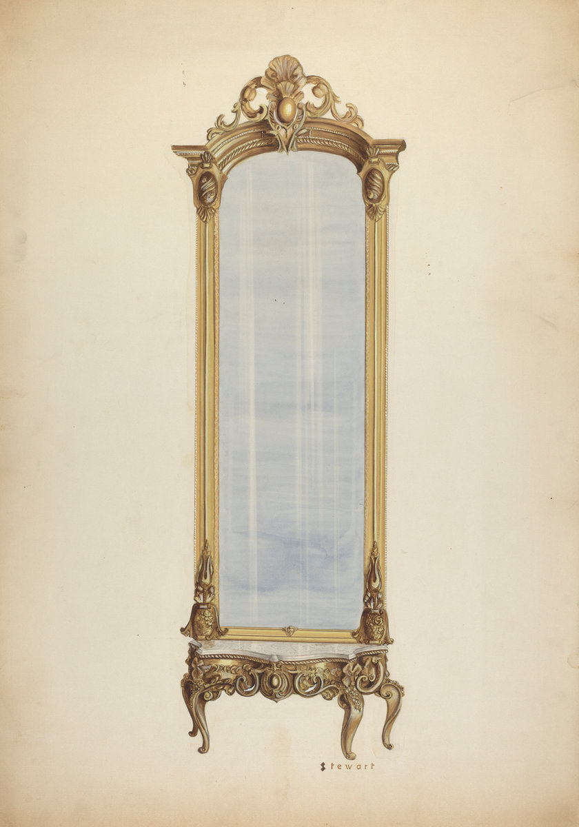 Mirror by Robert Stewart (American, active c. 1935), 16X12"(A3)Poster Print