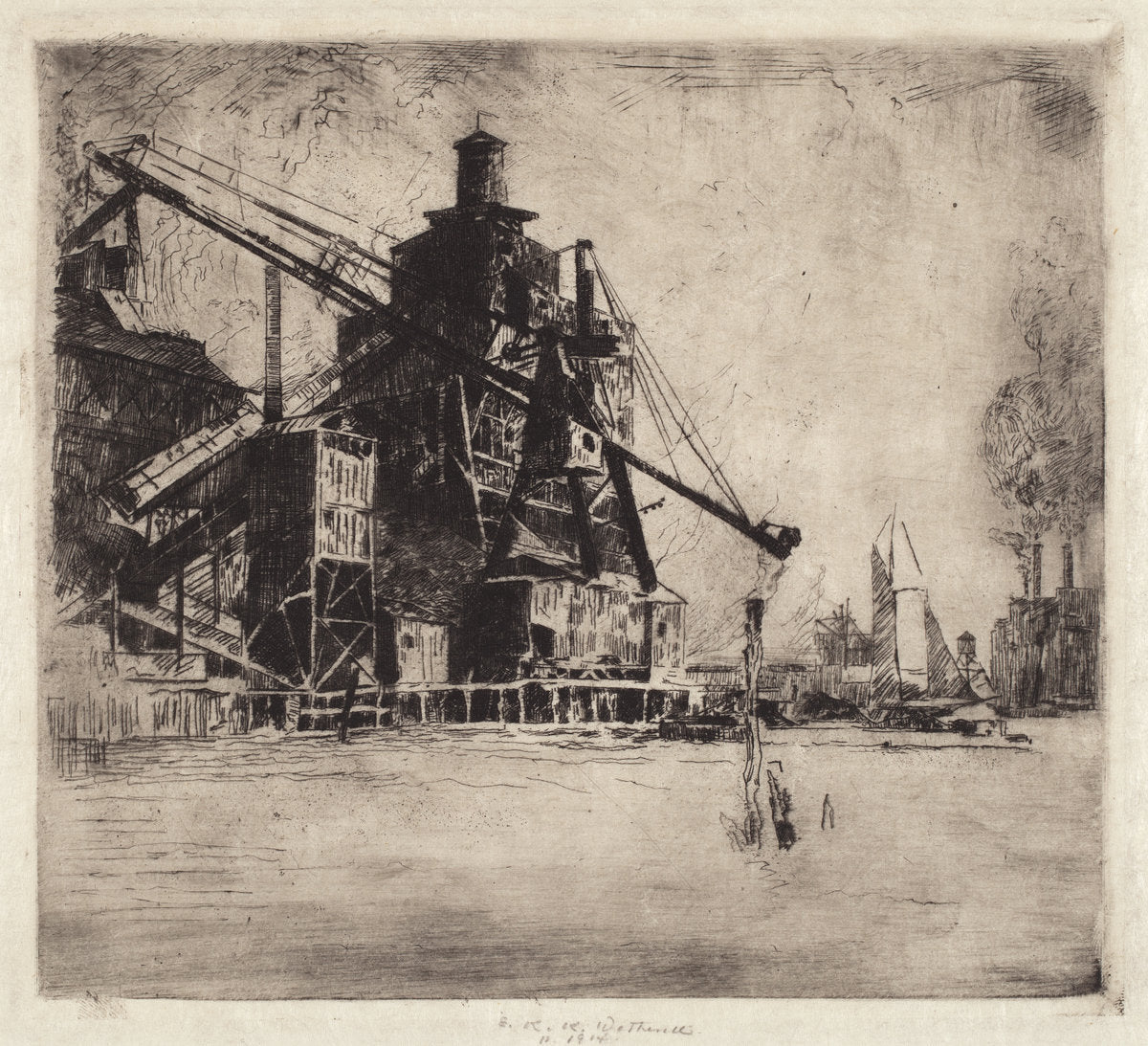 Otto Coke and Coal Hoist by Elisha Kent Kane Wetherill (American, 1874 - 1929), 16X12"(A3)Poster Print