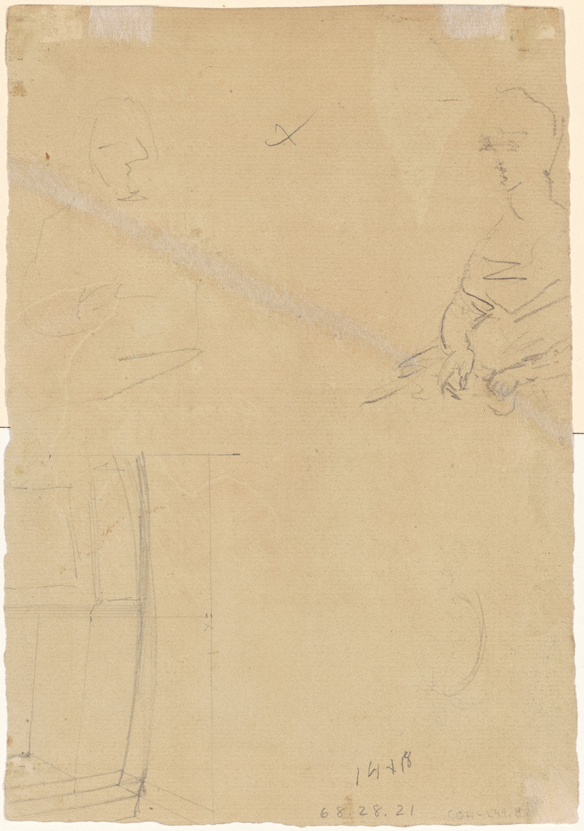 Figure Studies [verso] by Thomas Sully (American, born England, 1783 - 1872), 16X12"(A3)Poster Print