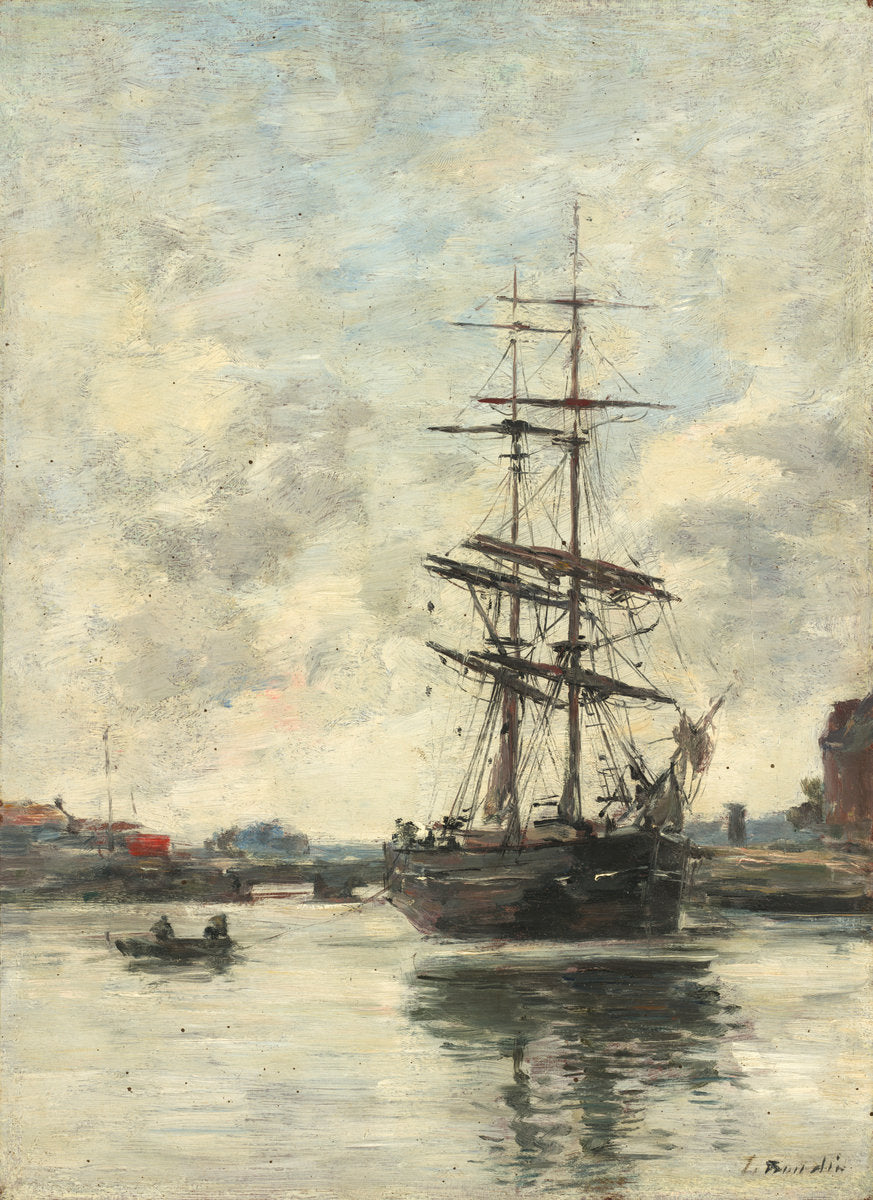 Ship on the Touques by Eugène Boudin (French, 1824 - 1898), 16X12"(A3)Poster Print