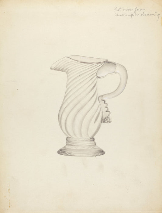Blown Glass - Pitcher by Vincent Burzy (American, active c. 1935), 16X12"(A3)Poster Print