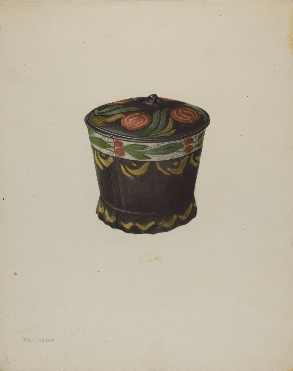 Toleware Sugar Bowl by Philip Johnson (American, active c. 1935), 16X12"(A3)Poster Print