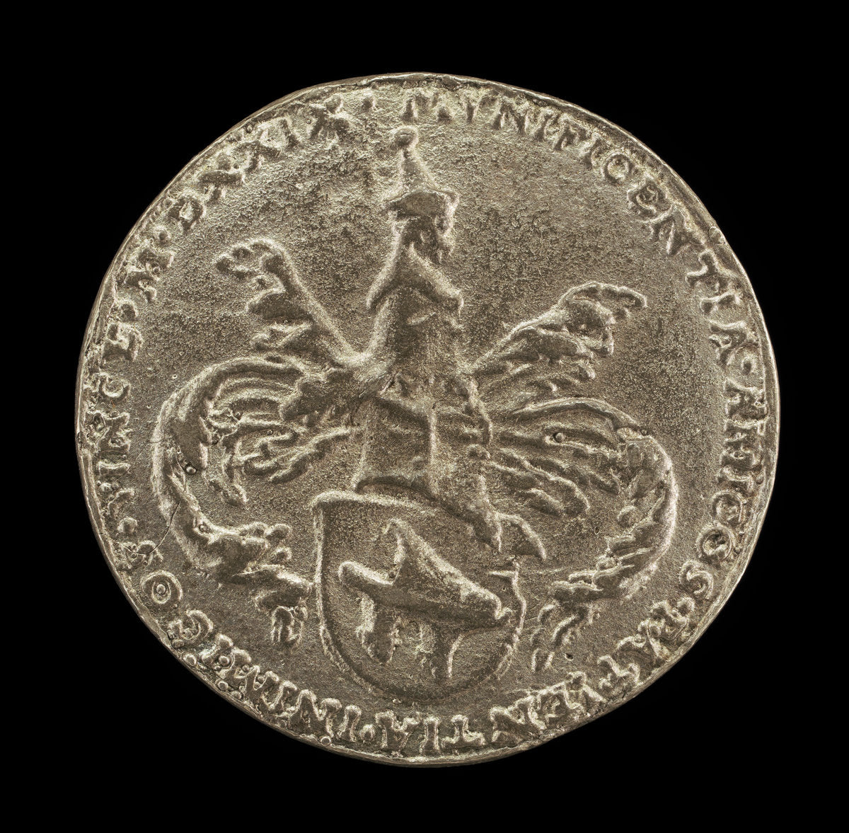 Shield of Arms, Crest and Mantling [reverse] by Matthes Gebel (German, c. 1500 - 1574), 16X12"(A3)Poster Print