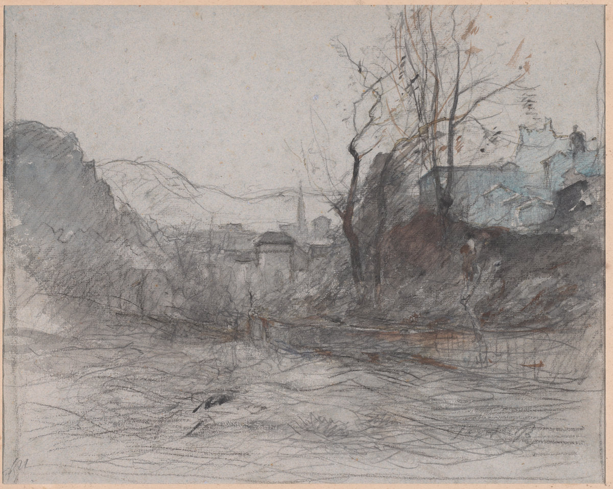 Approaching Morestal by François-Auguste Ravier (French, 1814 - 1895), 16X12"(A3)Poster Print