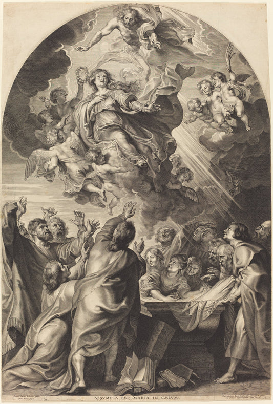 The Assumption of the Virgin by Paulus Pontius, after Sir Peter Paul Rubens (Flemish, 1603 - 1658), 16X12"(A3)Poster Print