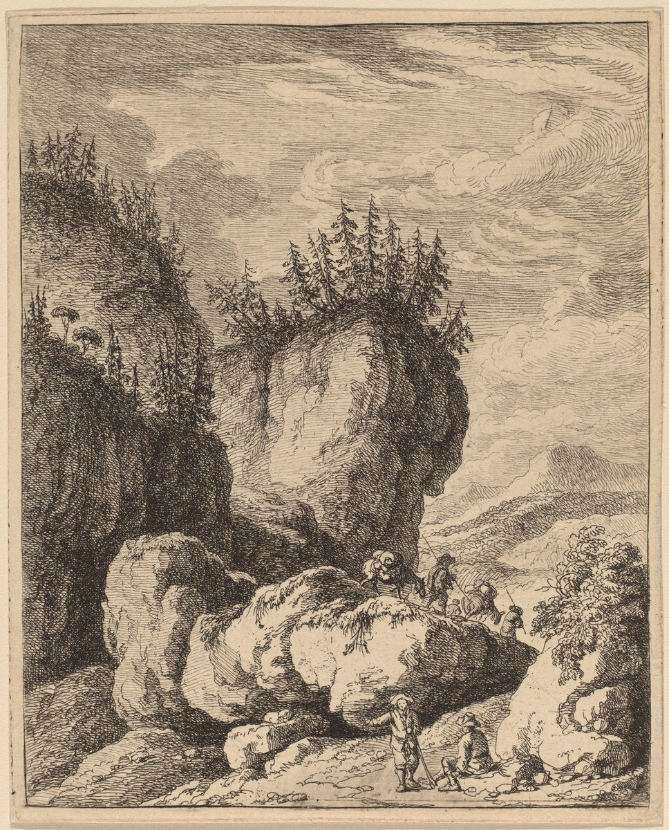 The Road Crossing Mount Praco, from Ricci to Genoa by Franz Edmund Weirotter (Austrian, 1730 - 1771), 16X12"(A3)Poster Print