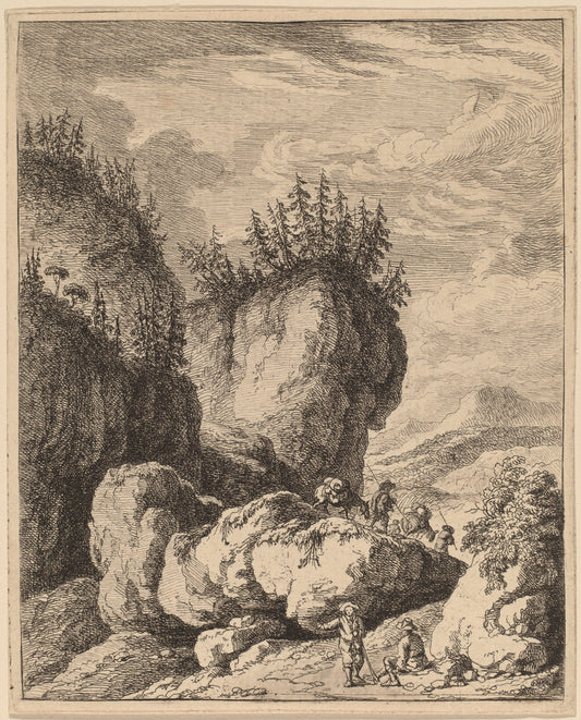 The Road Crossing Mount Praco, from Ricci to Genoa by Franz Edmund Weirotter (Austrian, 1730 - 1771), 16X12"(A3)Poster Print