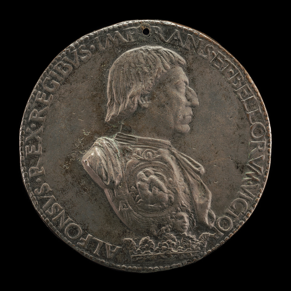 Alfonso V of Aragon, 1396-1458, King of Naples and Sicily 1443 [obverse] by Cristoforo di Geremia (Roman, active 1456 - 1476), 16X12"(A3)Poster Print