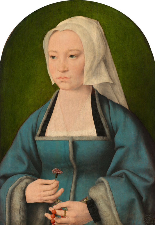 Margaretha Boghe, Wife of Joris Vezeleer by Joos van Cleve (Netherlandish, active 1505/1508 - 1540/1541), 16X12"(A3)Poster Print