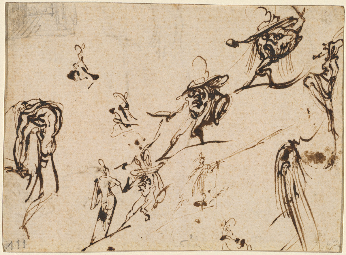 Gobbi and Other Bizarre Figures by Jacques Callot (French, 1592 - 1635), 16X12"(A3)Poster Print