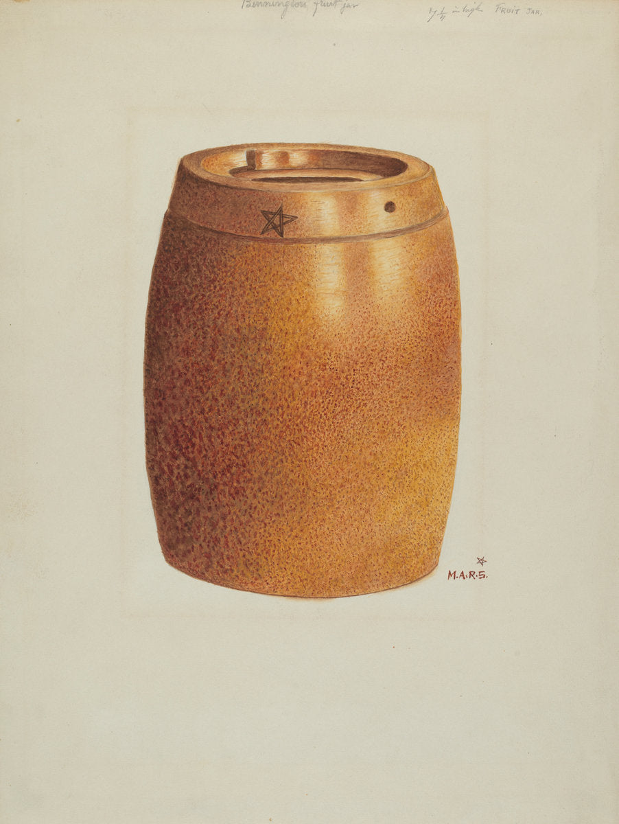 Stone Fruit Jar with Star by Margaret Stottlemeyer (American, active c. 1935), 16X12"(A3)Poster Print