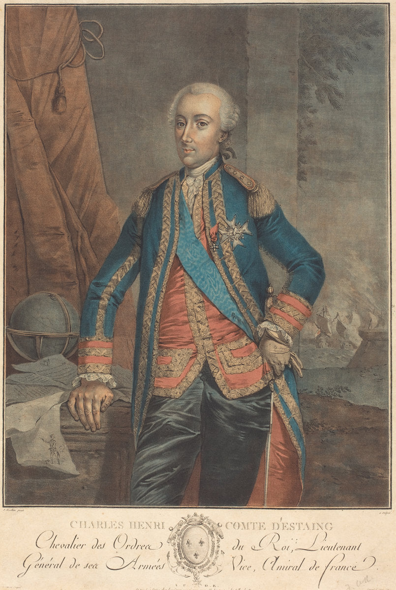 Charles Henri, Comte d'Estaing by P. Frieselhem (German, active 18th century), 16X12"(A3)Poster Print