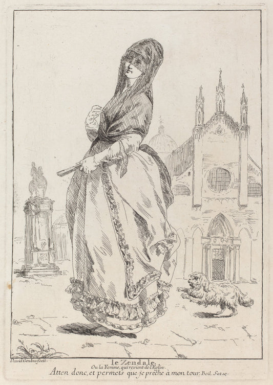 Le Zendale by Giovanni David (Italian, 1743 - 1790), 16X12"(A3)Poster Print