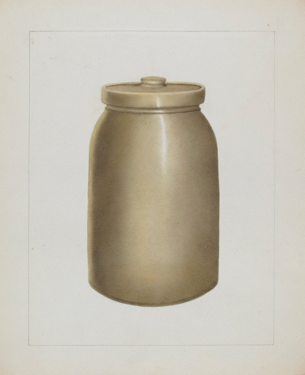 Pottery Jar with Lid by Annie B. Johnston (American, active c. 1935), 16X12"(A3)Poster Print