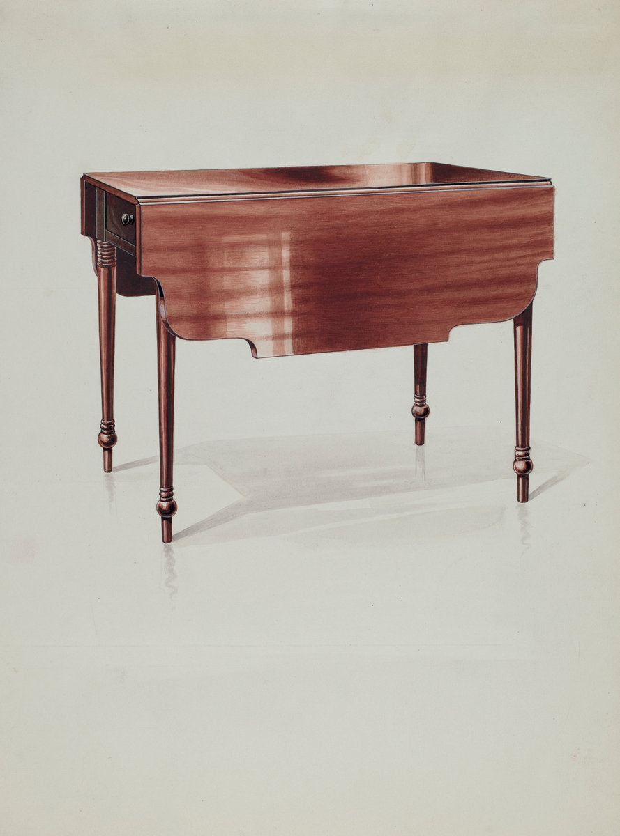Table by Lawrence Porth (American, active c. 1935), 16X12"(A3)Poster Print