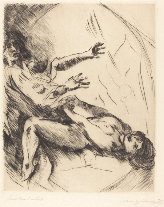 Joseph and Potiphar's Wife - I (Joseph und Potiphars Weib I) by Lovis Corinth (German, 1858 - 1925), 16X12"(A3)Poster Print