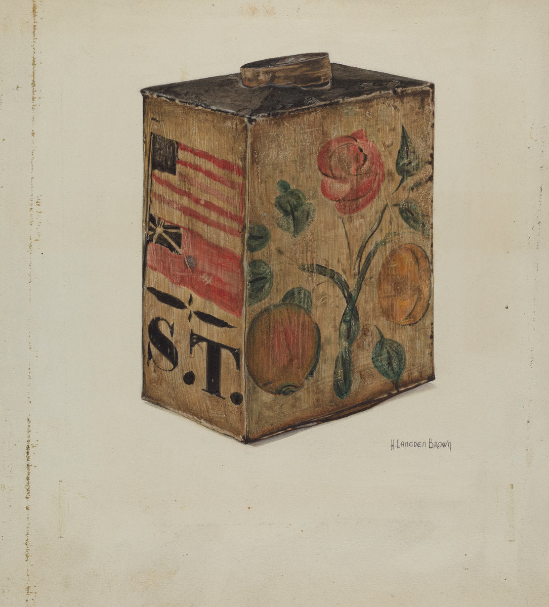 Toleware Canteen by H. Langden Brown (American, active c. 1935), 16X12"(A3)Poster Print
