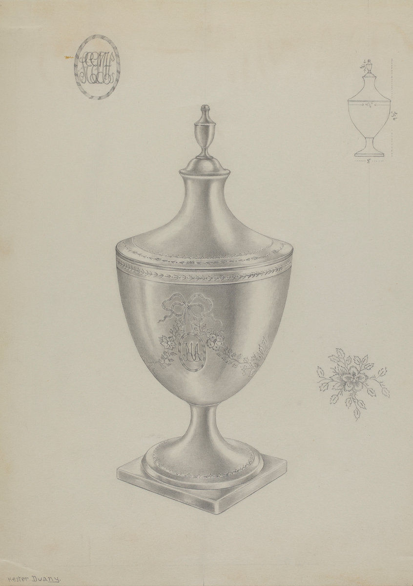 Silver Sugar Bowl by Hester Duany (American, 1891 - 1964), 16X12"(A3)Poster Print