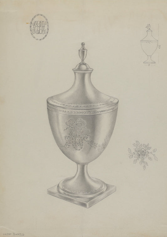 Silver Sugar Bowl by Hester Duany (American, 1891 - 1964), 16X12"(A3)Poster Print